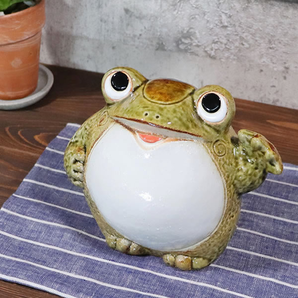楽天市場】【ポイント10倍】信楽焼 蛙 縁起物カエル 陶器蛙 やきもの