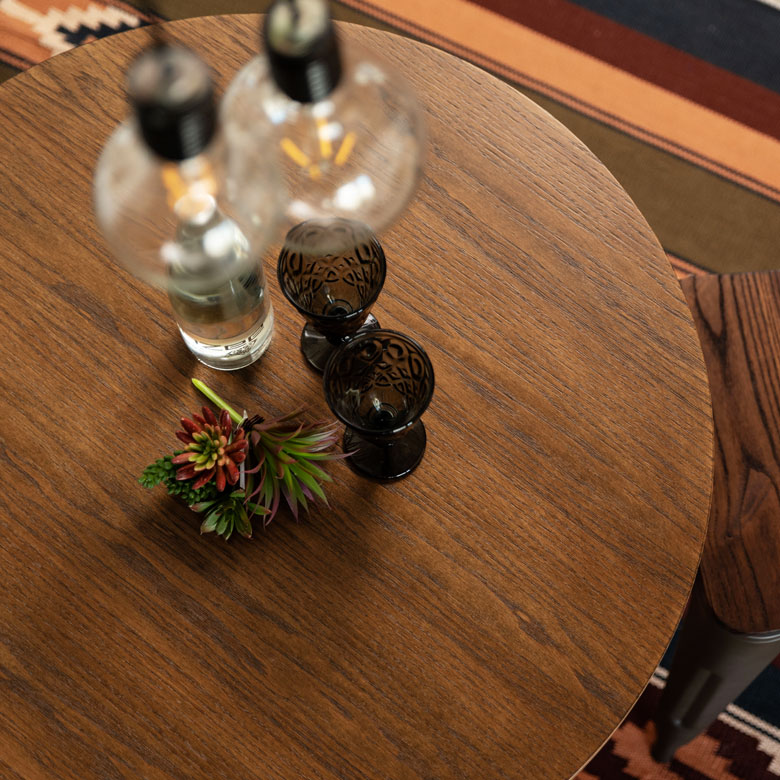 楽天市場】カフェ風テーブル 木製 スチール ブラウン ラウンド 直径