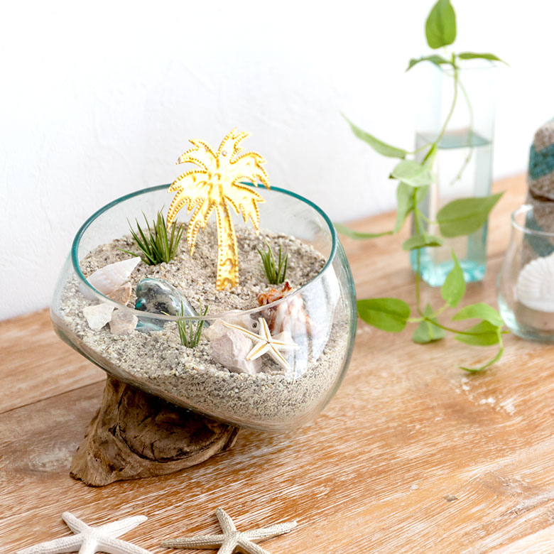 楽天市場】ガラス 流木 プランター オブジェ Sサイズ 飾り台