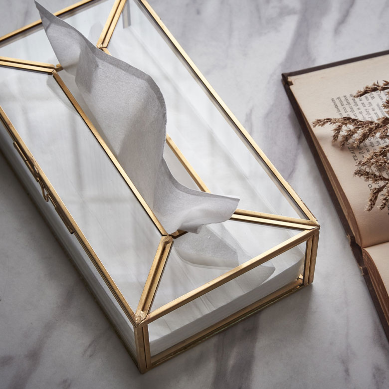 楽天市場】ティッシュケース ティッシュボックス ガラス 真鍮 ふた付き