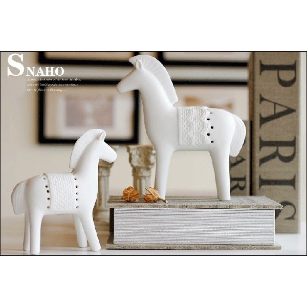 楽天市場】馬 置物 インテリアオブジェ 陶器 雑貨 ウマ ホワイトホース