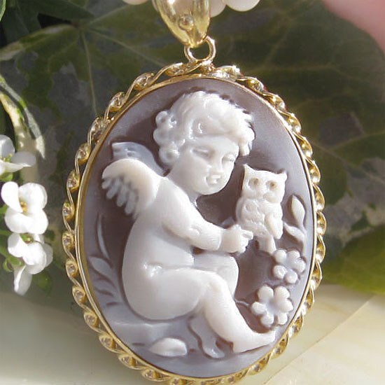 楽天市場】Pietro Simonelli作 シェルカメオK18 ペンダントトップ