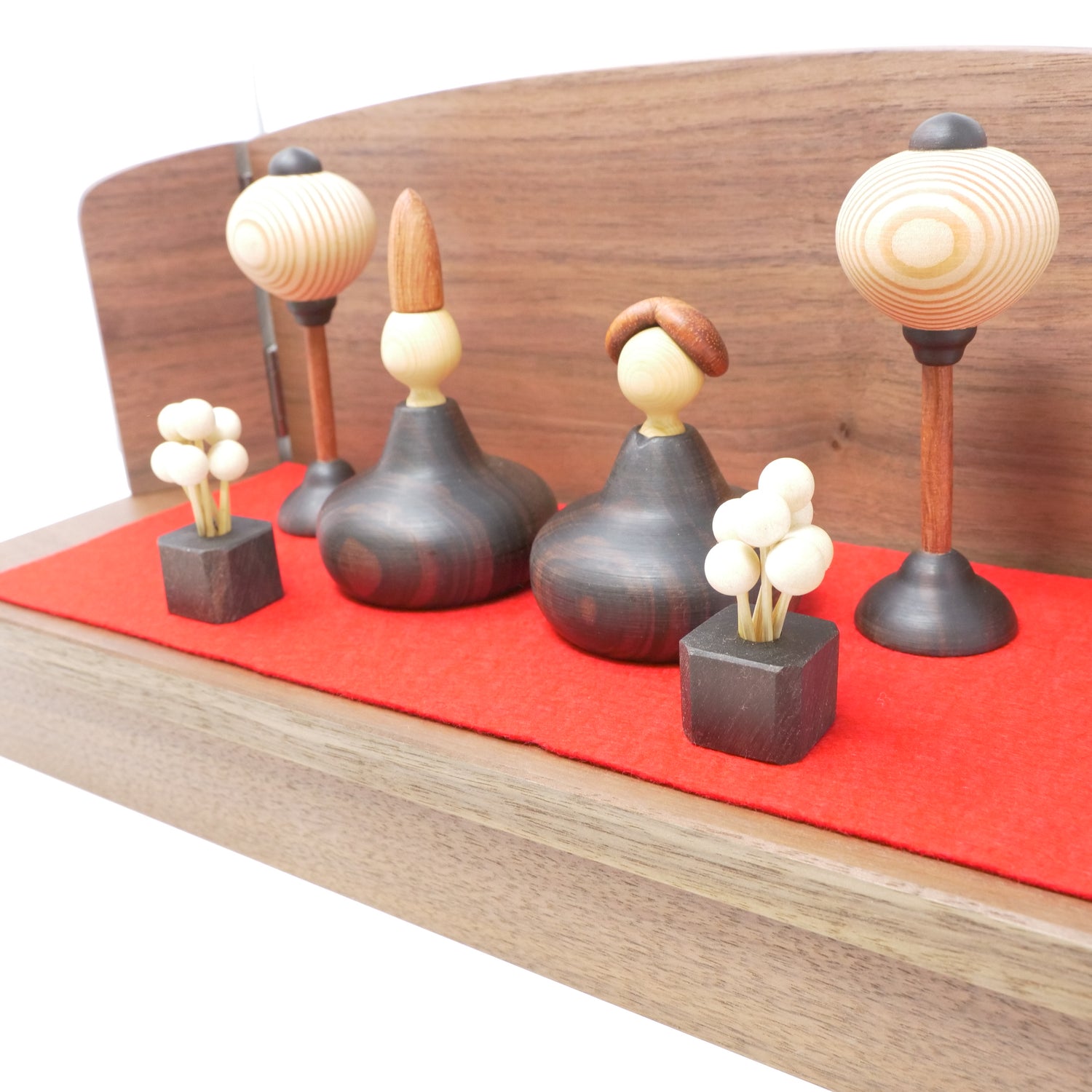 ろくろ細工の三浦木地 ：雛人形】ひな一段セット 新 コクタン（限定品