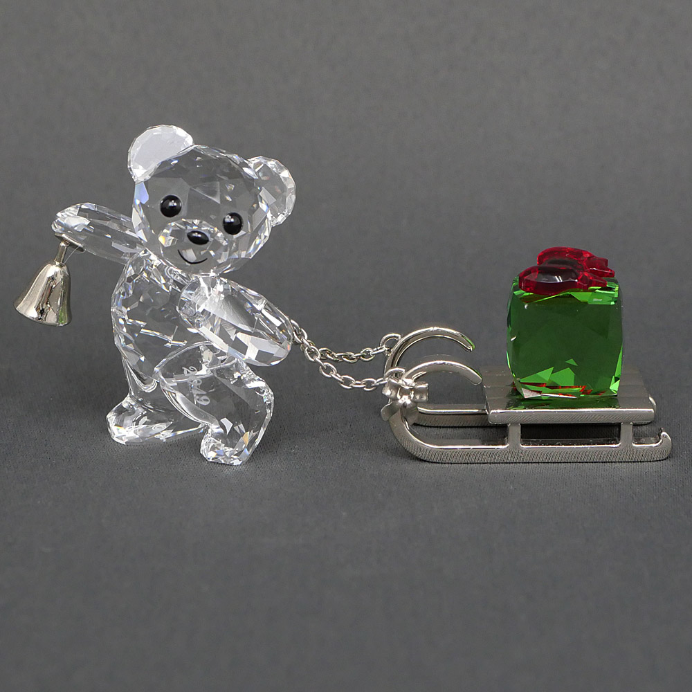 名東】【SWAROVSKI】スワロフスキー クリスタル 置物 クリスベア ソリ