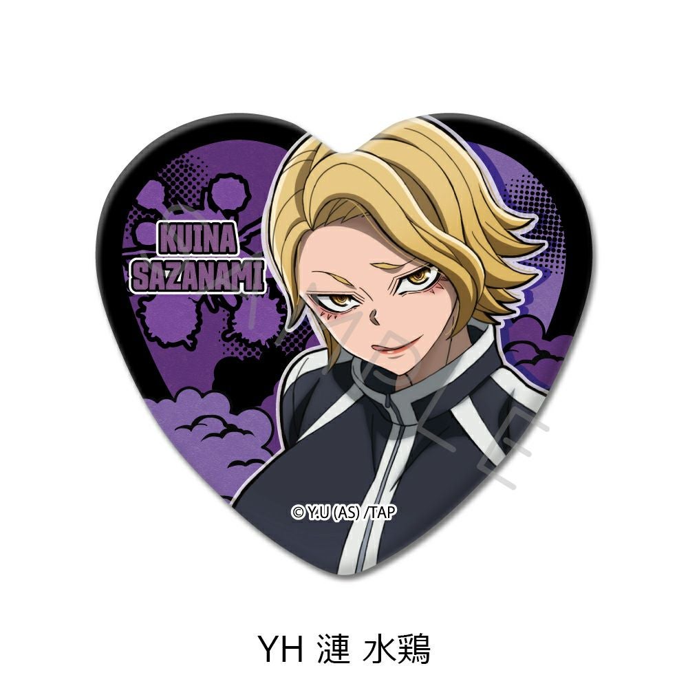 TVアニメ「桃源暗鬼」第1弾 ハート型缶バッジ YH (漣 水鶏) | ビビット