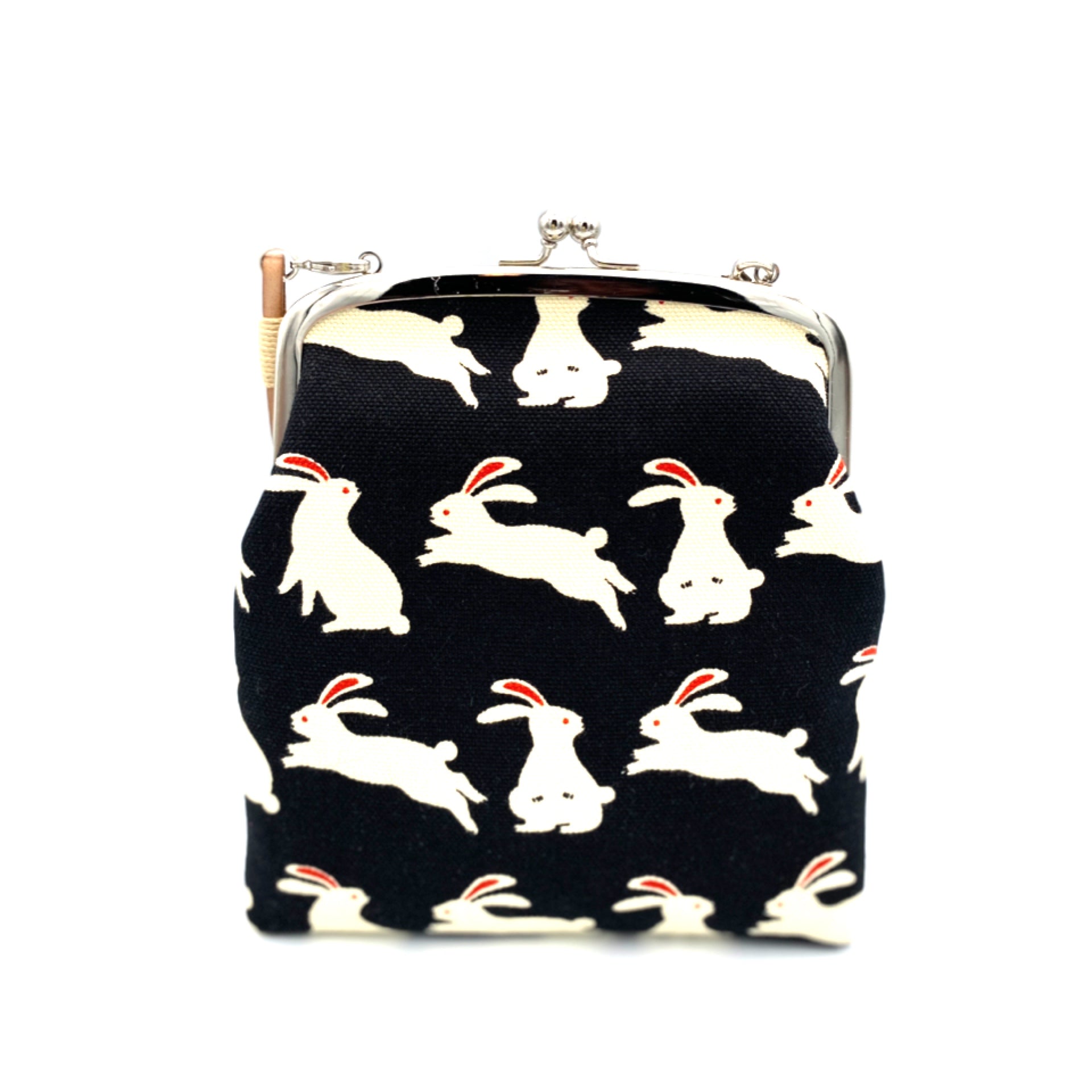 がま口ポシェット 白うさぎ／Pochette – WABISUKE