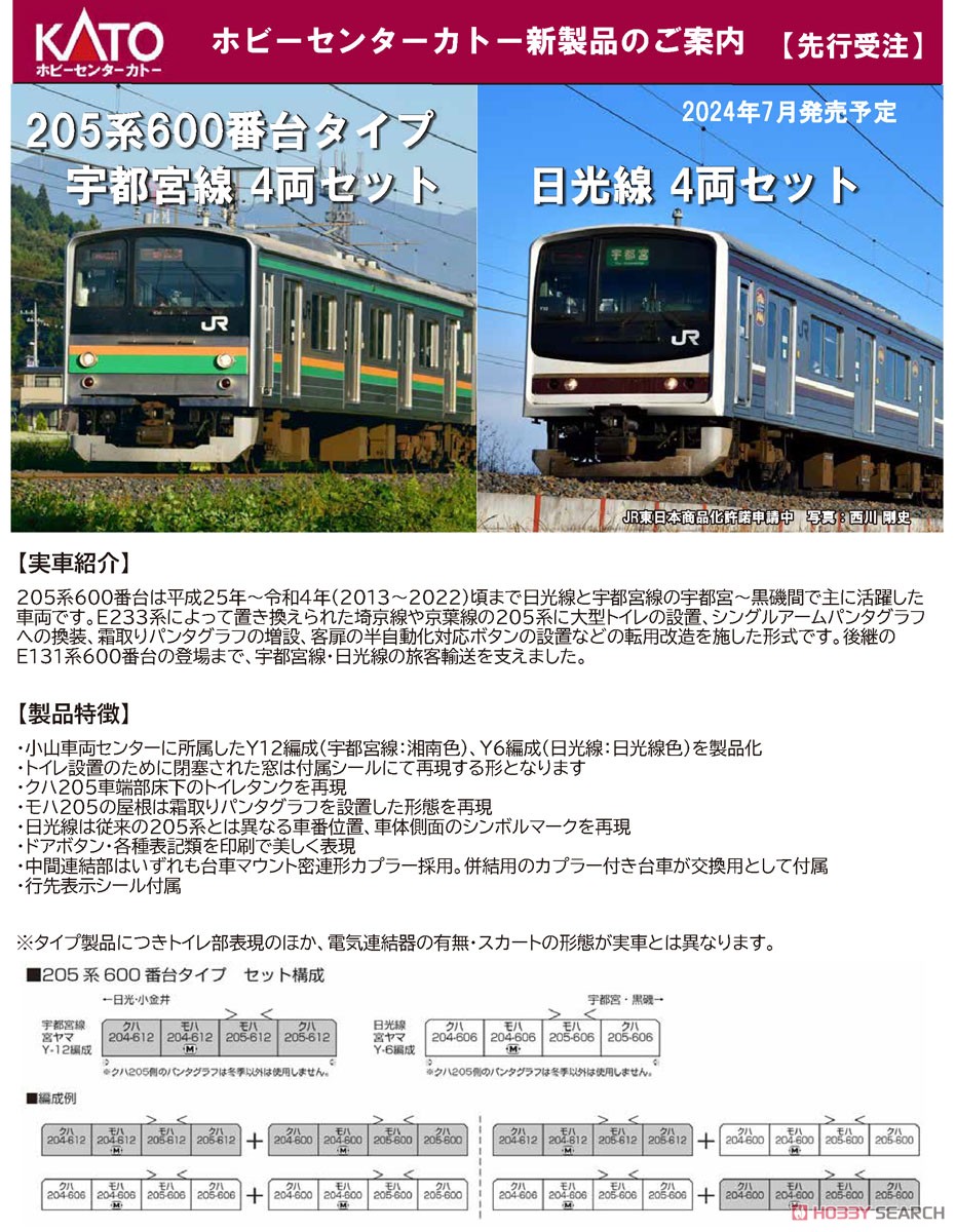 205系600番台タイプ 宇都宮線 4両セット (4両セット) (鉄道模型