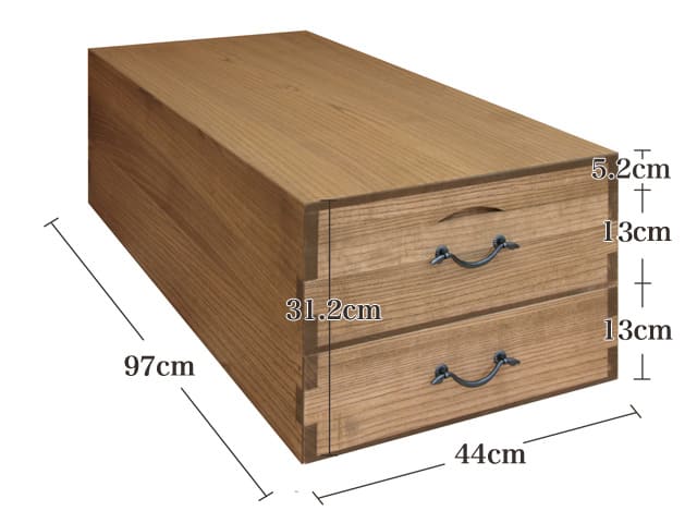 着物・和服の保管に国産桐の桐衣装箱2段 桐の蔵