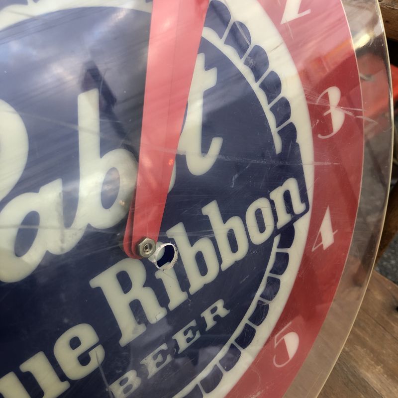 Vintage Pabst Blue Ribbon Beer Lighted Clock Sign (T609