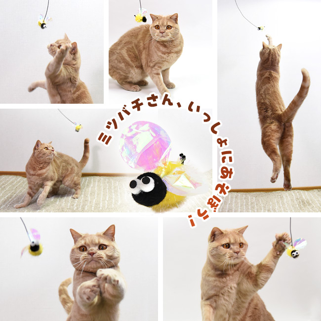 ミニじゃらし とにかく楽しいラメ棒 ミツバチ (37002) ゴロにゃん