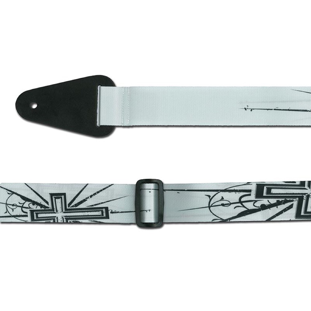 RENEGADE Poly Webbing Series Crosses Black on Silver ギター