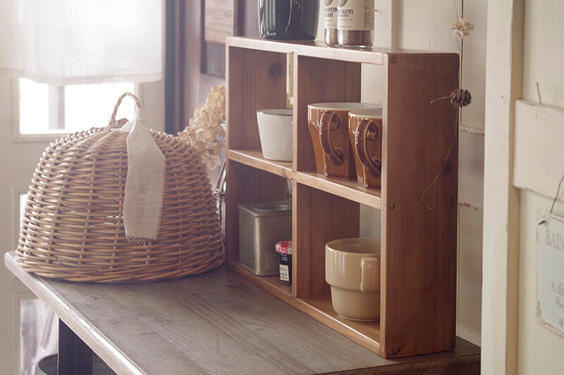 コレクションオープンラック｜ヴィンテージスタイルの木製収納棚｜通販