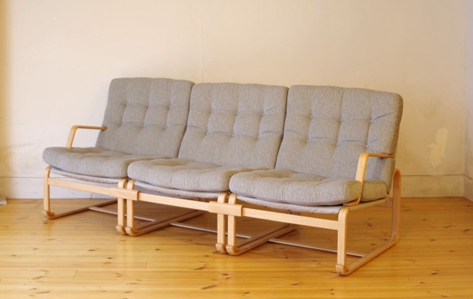 GMFN212B○天童木工 / Tendo 3人掛けソファ トリプルソファ 黒総