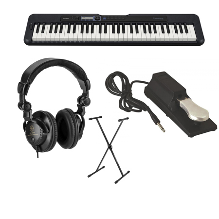 Casio CT-S300 61-Key Piano Style Keyboard, Black with Accessories