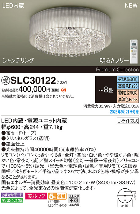 SLC30122(パナソニック) 商品詳細 ～ 照明器具・換気扇他、電設資材