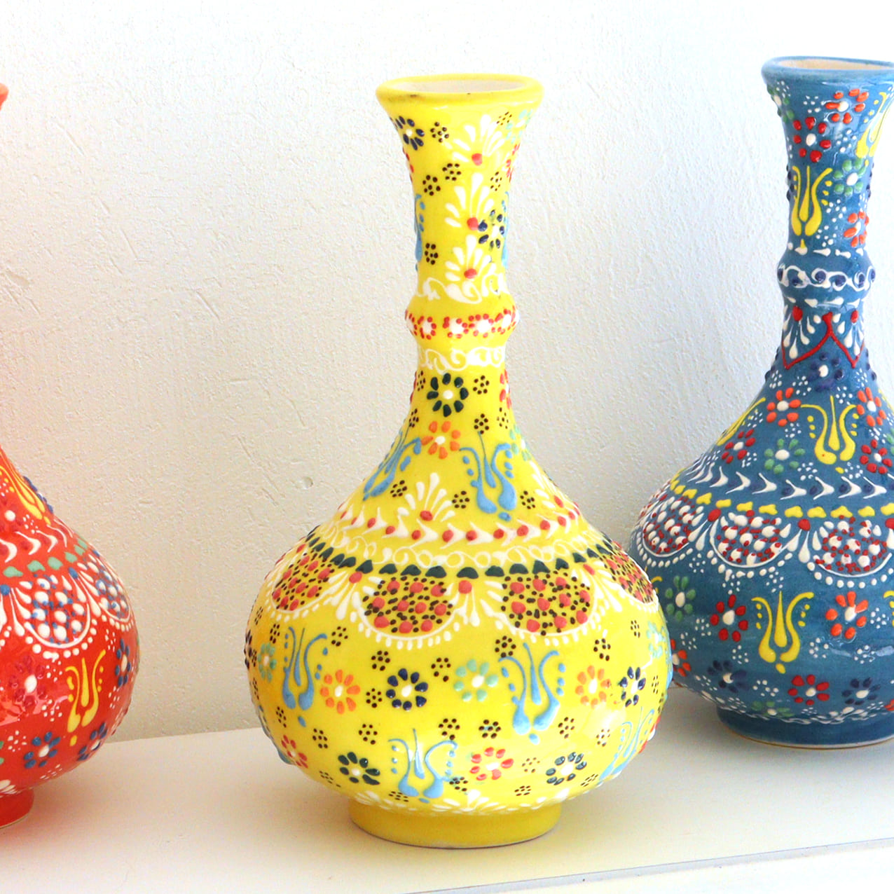 トルコ陶器 花瓶 一輪挿し フラワーベース 高さ20×直径12cm フラワー