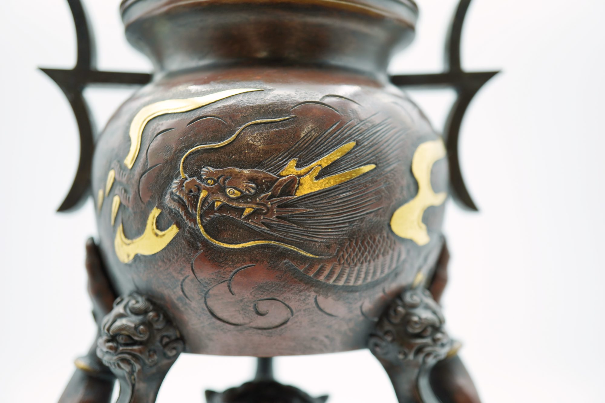 宮尾栄助（みやお えいすけ） 鬼 香炉 | 明治工芸・明治金工の販売専門