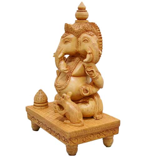 木彫りのガネーシャ神像 | ガネーシャ神と開運グッズ