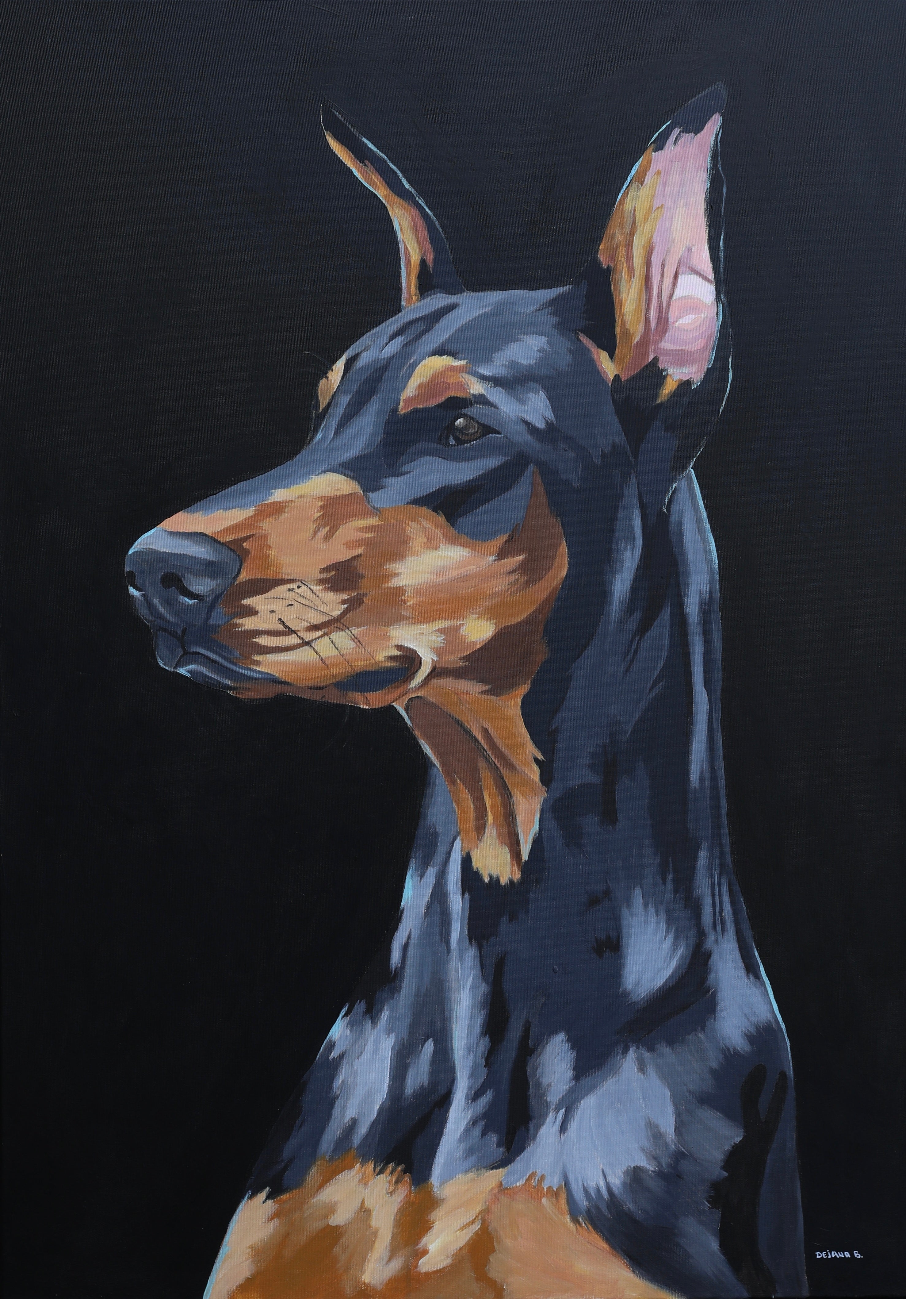 Doberman 70x100cm – GIRL WITH WINGS
