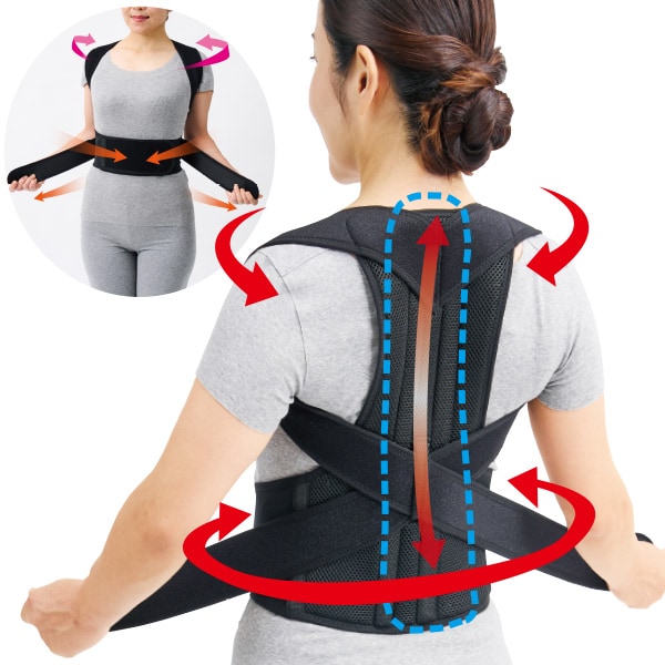 Dr.Houseすっきり背筋補正ダブルベルト(M～L 1枚): エクササイズ・健康