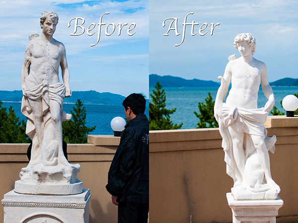 石像 狩人アポロ＆石像 女神カリピッジェ 現場：香川県 瀬戸大橋の