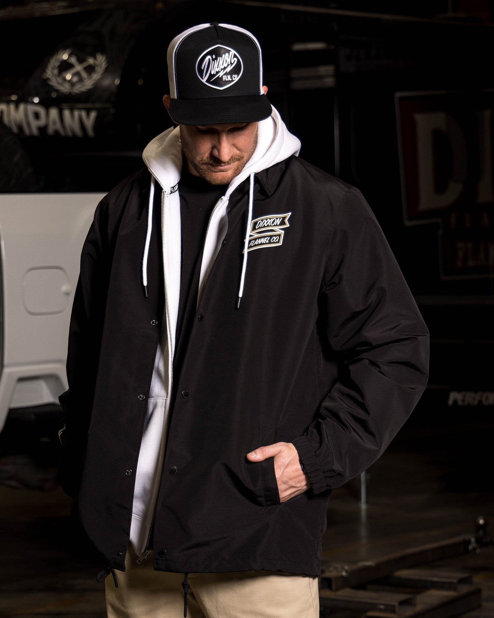 White & Gold Ignite Coaches Jacket - Dixxon Flannel Co.