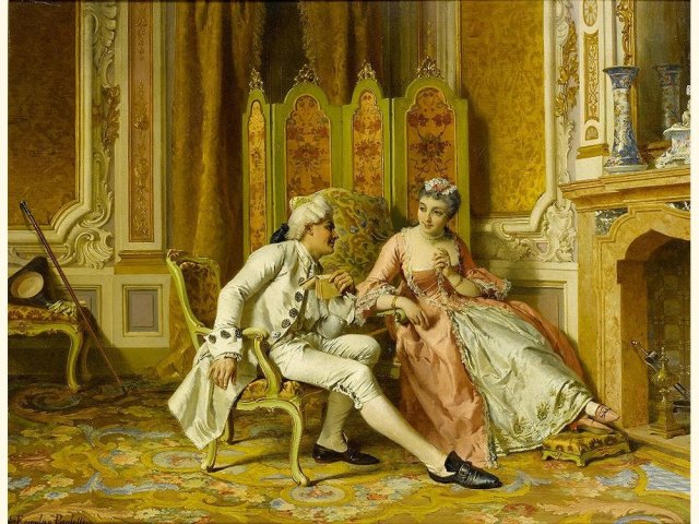 fu-collection】 ヨーロッパ名画 ロココ調 ゴールドダブルフレーム