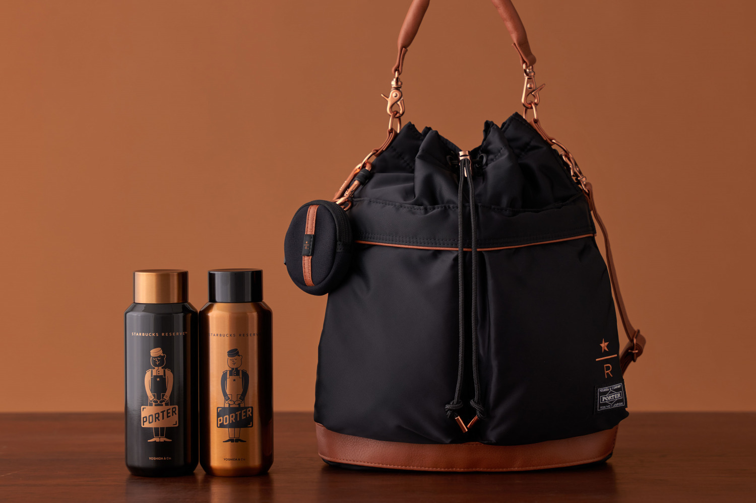スターバックス×ポーター“豆型ポーチ付き”バッグ＆メタルカラーのマイ
