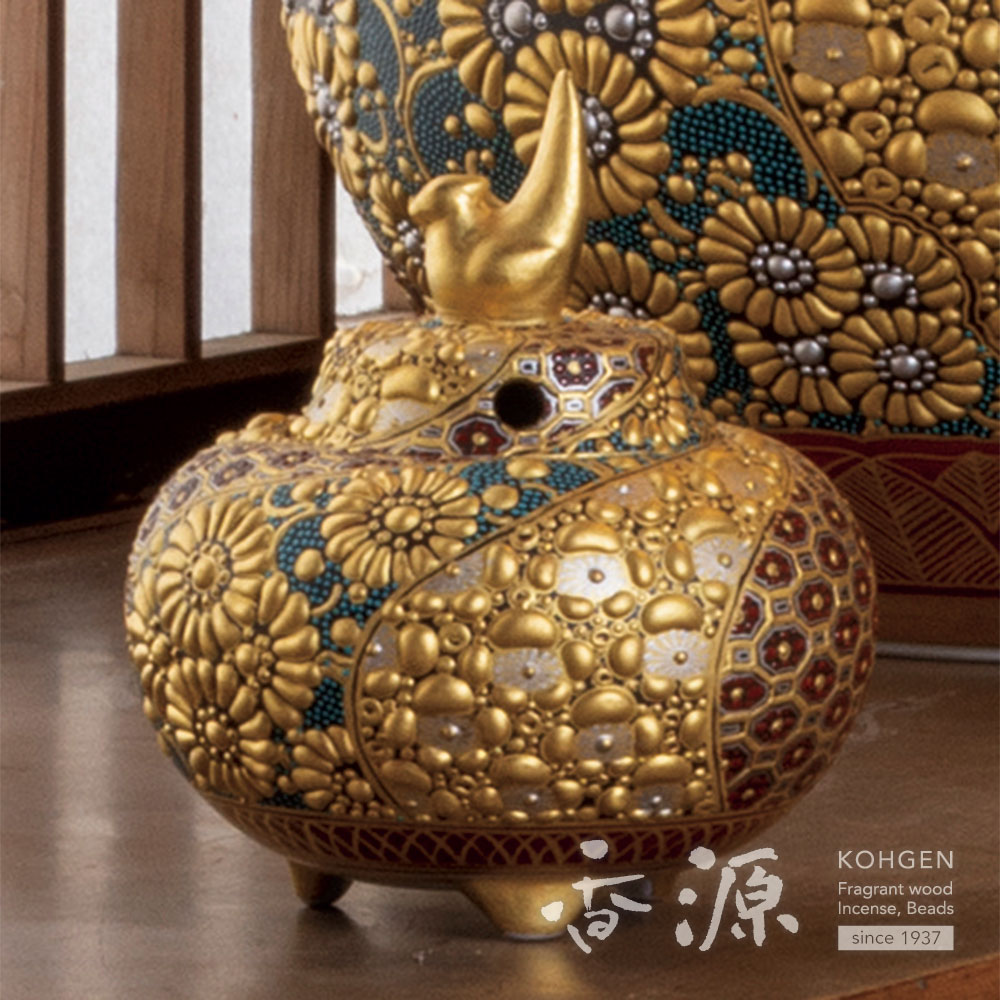 故物骨董】豪華絢爛 九谷焼 大香炉 本金百人一首 岳陽作 故物骨董