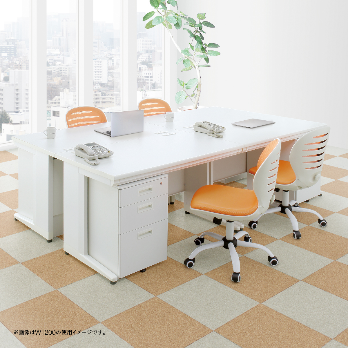 事務用ホワイト平机 幅1400 奥行700 高さ700 KDW-147H 通販 - オフィス