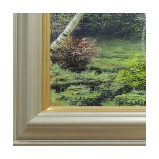 絵画 油絵 白樺林 （早瀬遼） 送料無料 【肉筆】【油絵】【日本の風景