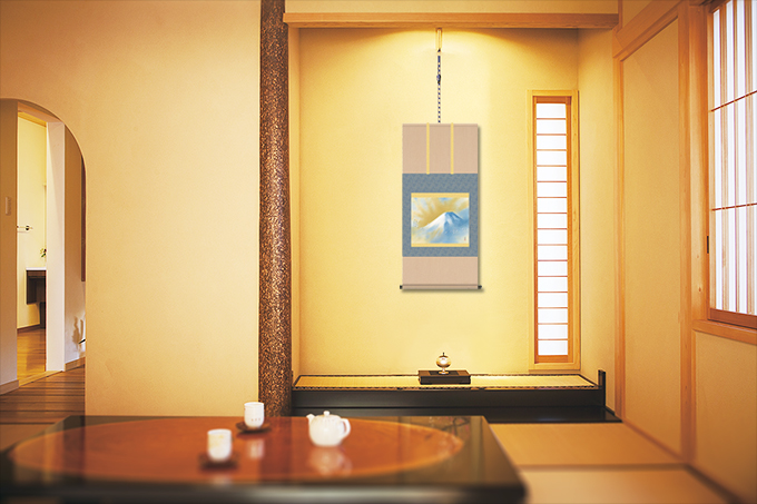 川端龍子 虹の如く （名画複製画） 尺五 掛け軸（掛軸） 日本製 大観