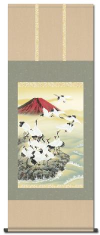 群鶴 長江桂舟 三美会 尺五 ・あんどん 日本製 祝儀掛け - 掛け軸