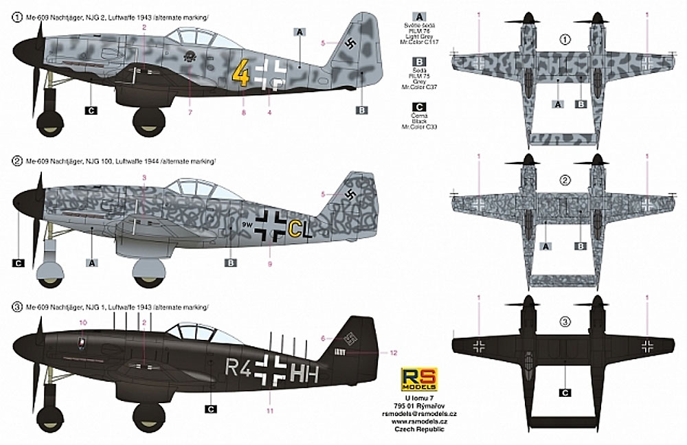 RSモデル メッサーシュミット Me609 ナハトイェガー 1/72 エアクラフト