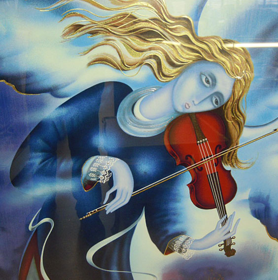 8712] マーティロ マヌキアン シルクスクリーン 「ホワイト ソナタ