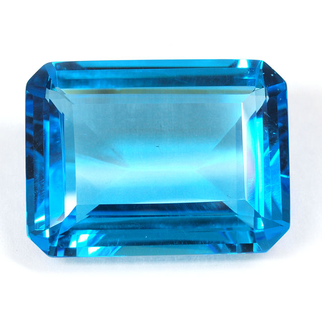 ブルートパーズ ルース 56.627ct 【 エメラルドカットの深いブルー