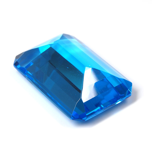 ブルートパーズ ルース 41.43ct 【 エメラルドカットの深いブルーです