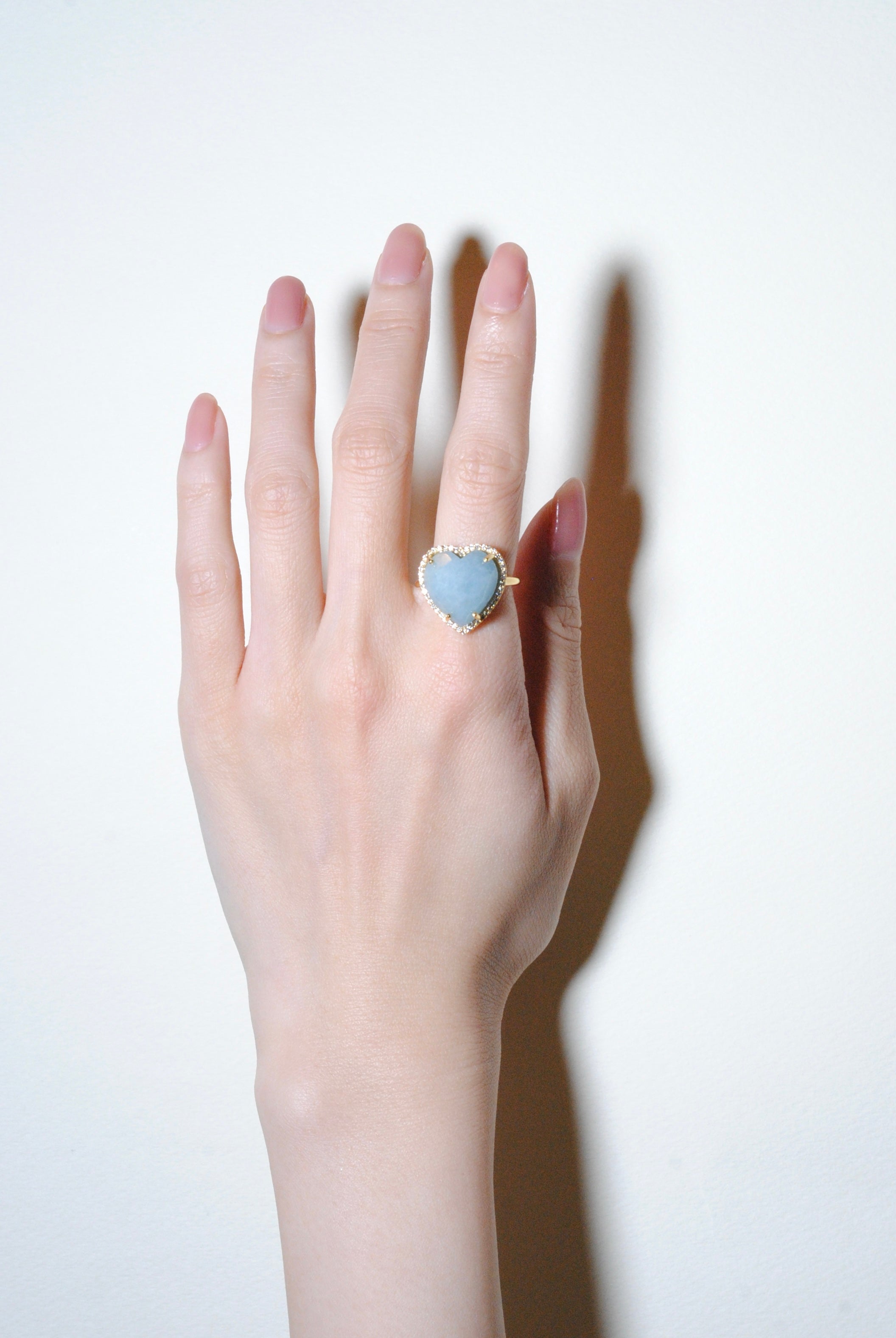 ミルキーアクアマリン/gold) heart 4 u ring ODR162002 | ödül