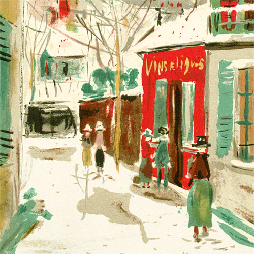 ユトリロ モンマルトル・ベキュより「サクレ・クール寺院とムーラン