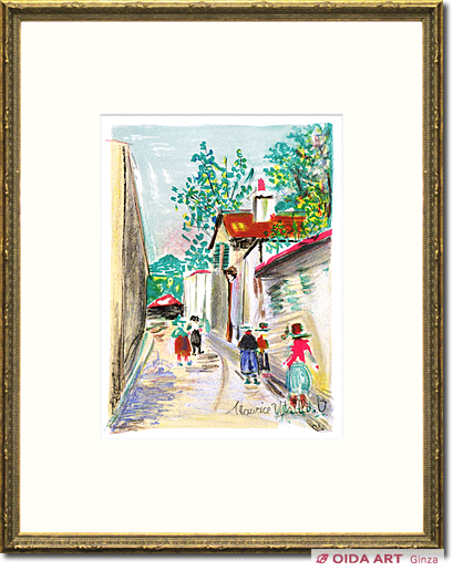 ユトリロ モンマルトル・ベキュより「モンマルトルの遊歩道」 | 絵画