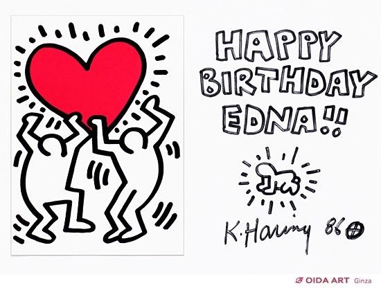 キース・ヘリング グリーティングカード (本人サイン有) | 絵画など