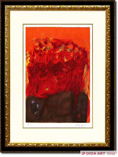 三岸節子 花III（赤） | 絵画など美術品の販売と買取 | 東京・銀座