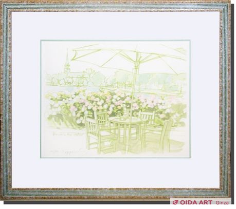 笹倉鉄平 あじさいのテラス | 絵画など美術品の販売と買取 | 東京