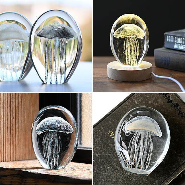 OVAL ガラスアート ジェリーフィッシュ クラゲ | ゼネラルストア オルネ