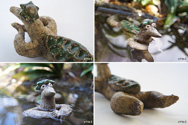 信楽焼泳ぐ河童置物の販売