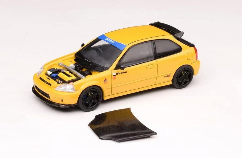 MotorHelix 1:64 Honda Civic (EK9) Type-R SPOON SPORTS in Yellow
