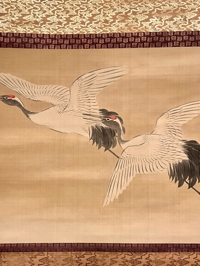 中島来章 隻飛鶴図｜古美術・掛け軸の販売・買取・鑑定-松本松栄堂