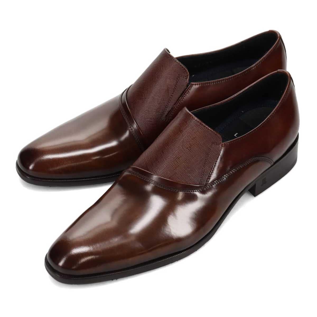 LANVIN COLLECTION 異素材ミックスサイドエラスティックスリッポン