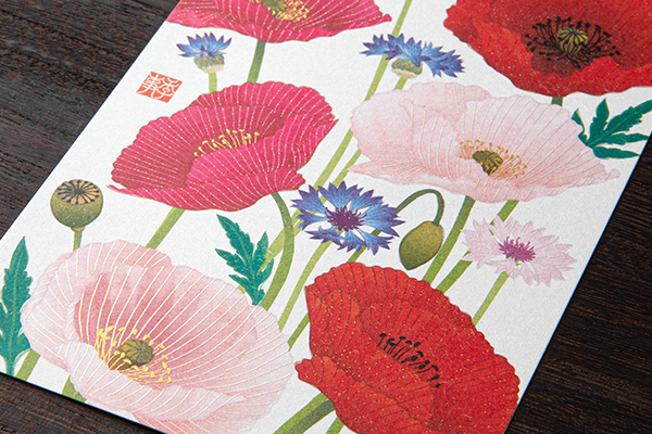 ハガキ/ポストカード｜紙シリーズ｜ポストカード ポピー柄 S3(80019006