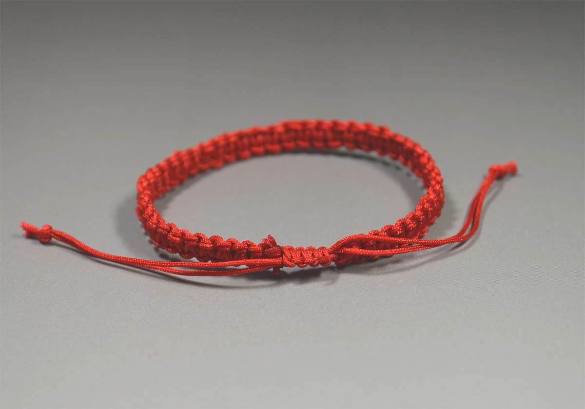 BSA001:ブレスレット・シルクコード・平編み[単色・赤色]・通販